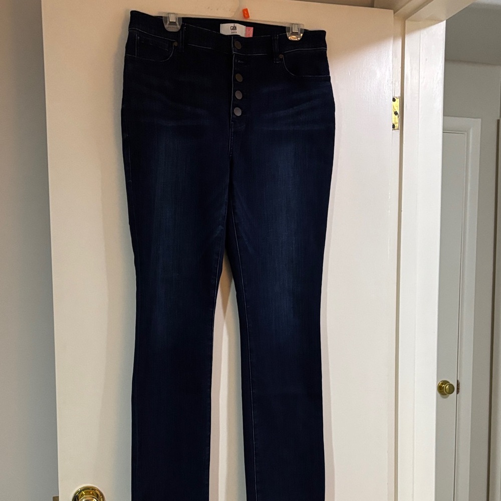 Cabi Women's High Rise Dark Blue Jeans 12